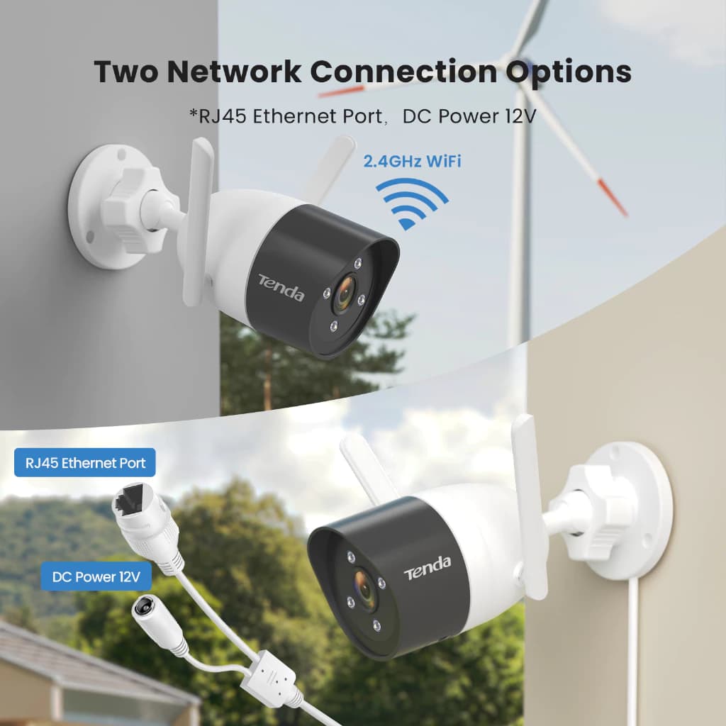 Tenda CT3 กล้องวงจรปิดไร้สาย Outdoor Wi-Fi Security Camera 2MP Full Color HD Night Vision IP Camera https://wayoza.com