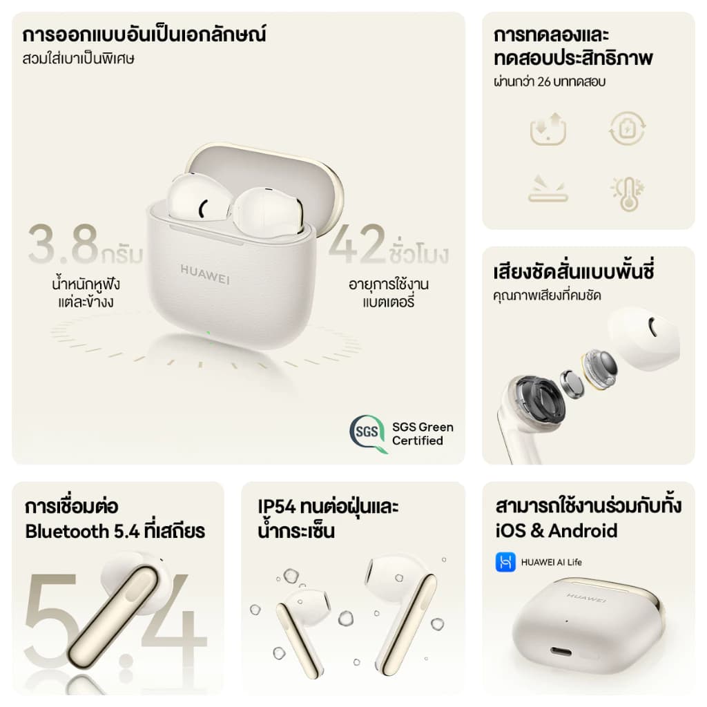 HUAWEI FreeBuds SE 3 หูฟังบลูทูธ ฟังเพลงได้ยาวนานถึง 42 ชม. เบา กะทัดรัด Bluetooth 5.4 หูฟังไร้สาย https://wayoza.com