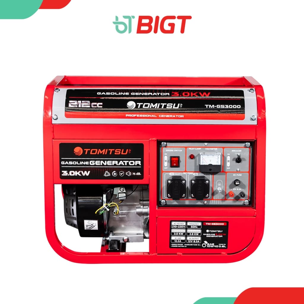 TOMITSU TM-GS3000 เครื่องปั่นไฟ (สตาร์ทกุญแจ) เครื่องปั่นไฟ 3.0KW 210-220V โครงแข็งแรง เคลือบกันสนิม เครื่องปั่นไฟ พลังงานไฟฟ้า https://wayoza.com