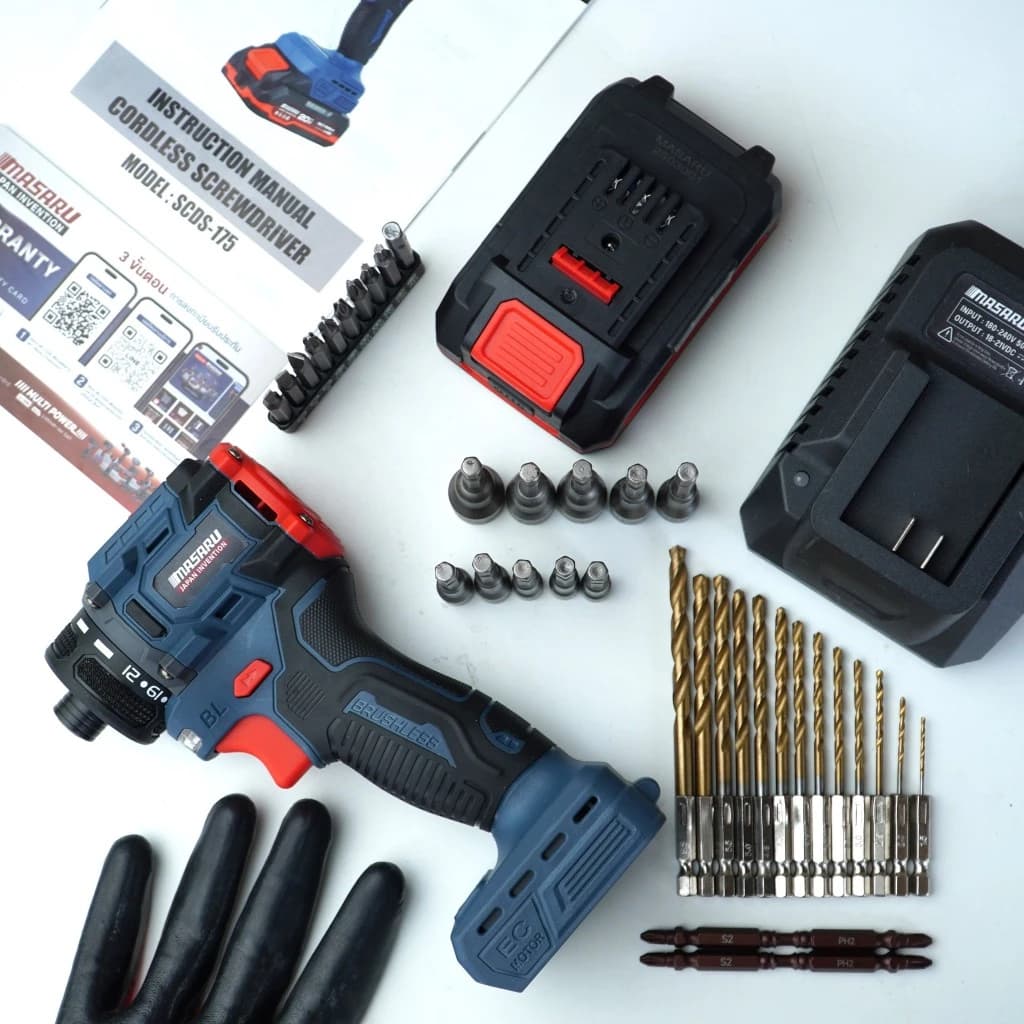 MASARU รุ่น SCDS-175 แรงบิด 80 N.m ไขควงคลัชไร้สาย (CORDLESS SCREWDRIVER) 2IN1 ได้ทั้งงานไขควงคลัช และงานสว่าน https://wayoza.com