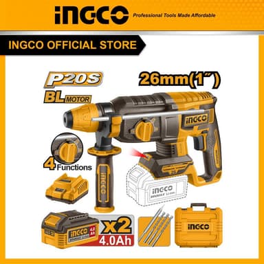 INGCO รุ่น CRHLI202682 สว่านโรตารี่ สว่านเจาะผนังปูน 26mm 20V