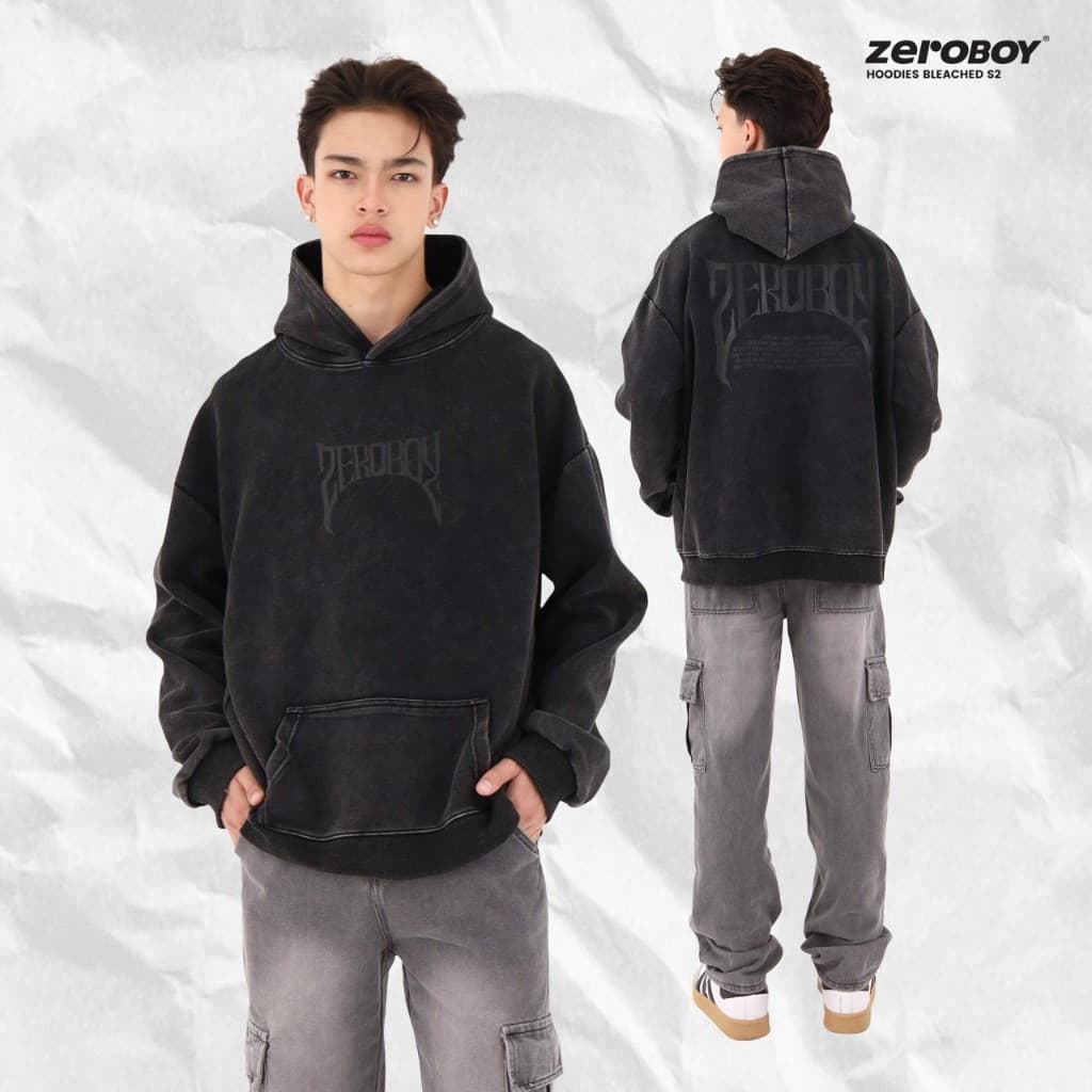 ZEROBOY เสื้อฮู้ดแขนยาว Hoodies Bleached S2 " ฮู้ดผ้าฟอก 5 สี " https://wayoza.com