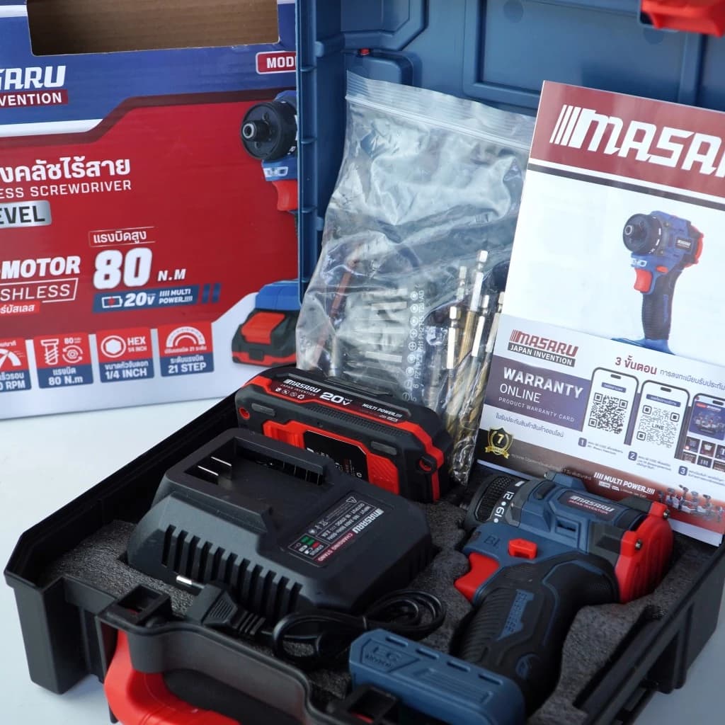MASARU รุ่น SCDS-175 แรงบิด 80 N.m ไขควงคลัชไร้สาย (CORDLESS SCREWDRIVER) 2IN1 ได้ทั้งงานไขควงคลัช และงานสว่าน https://wayoza.com