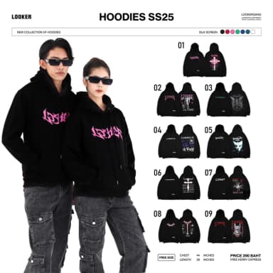 LOOKER - Hoodies เสื้อฮู้ดสกรีน เสื้อแขนยาวมีฮู้ด