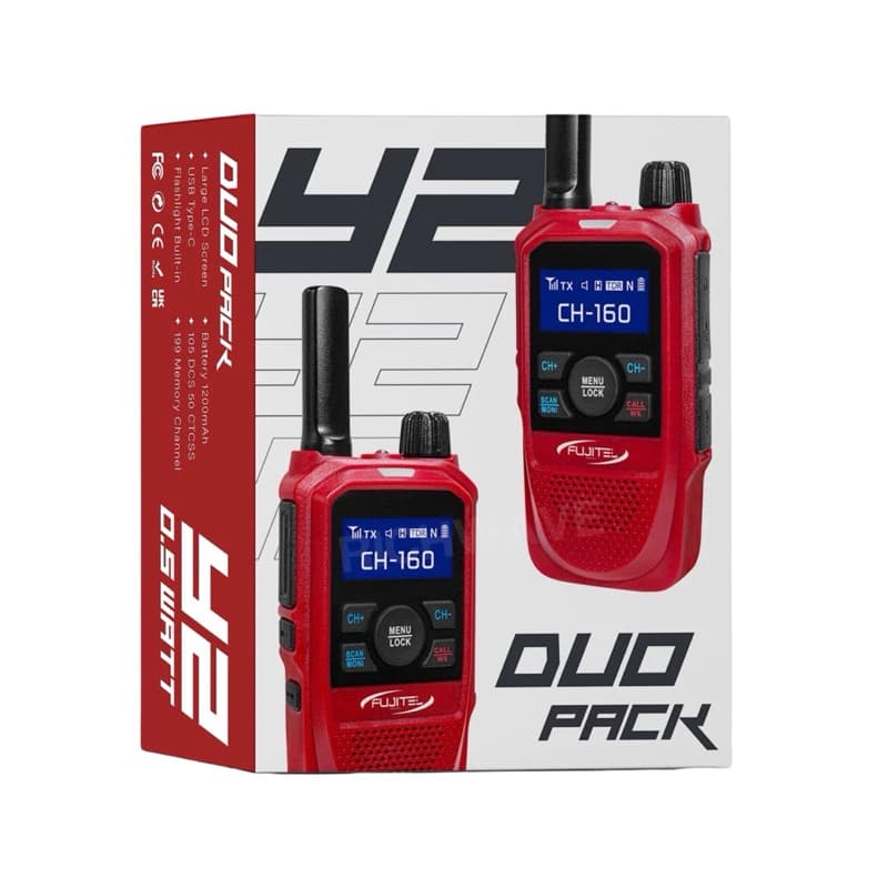 Fujitel รุ่น Y2 DUO PACK แพ็คคู่ วิทยุสื่อสาร เครื่องเล็ก ถูกกฏหมาย ยกเว้นจดใบอนุญาต วอแดง รับประกัน 1 ปี https://wayoza.com