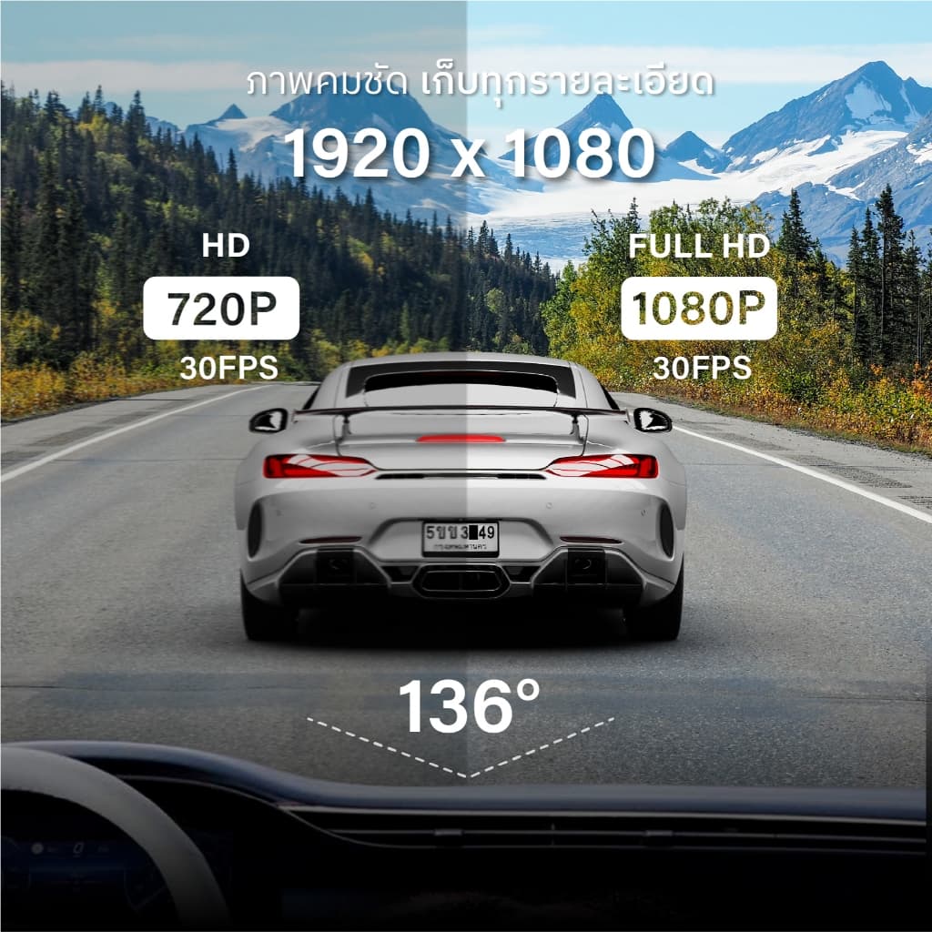 HP S979W กล้องติดรถยนต์ Dash Cam 1080P + กล้องหลัง SONY STARVIS Sensor Built-In GPS + WiFi + ADAS มุมกว้าง 136 ° องศา กล้องติดรถยนต์ https://wayoza.com