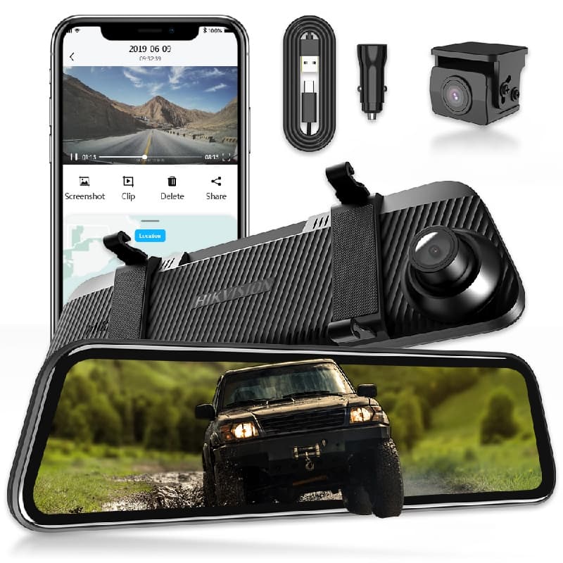 HIKVISION N6PRO Buckline Dash Cam กล้องติดรถยนต์ หน้า+หลัง 1440P+1080P หน้าจอสัมผัส 10นิ้ว + WIFI +G-Sensor https://wayoza.com