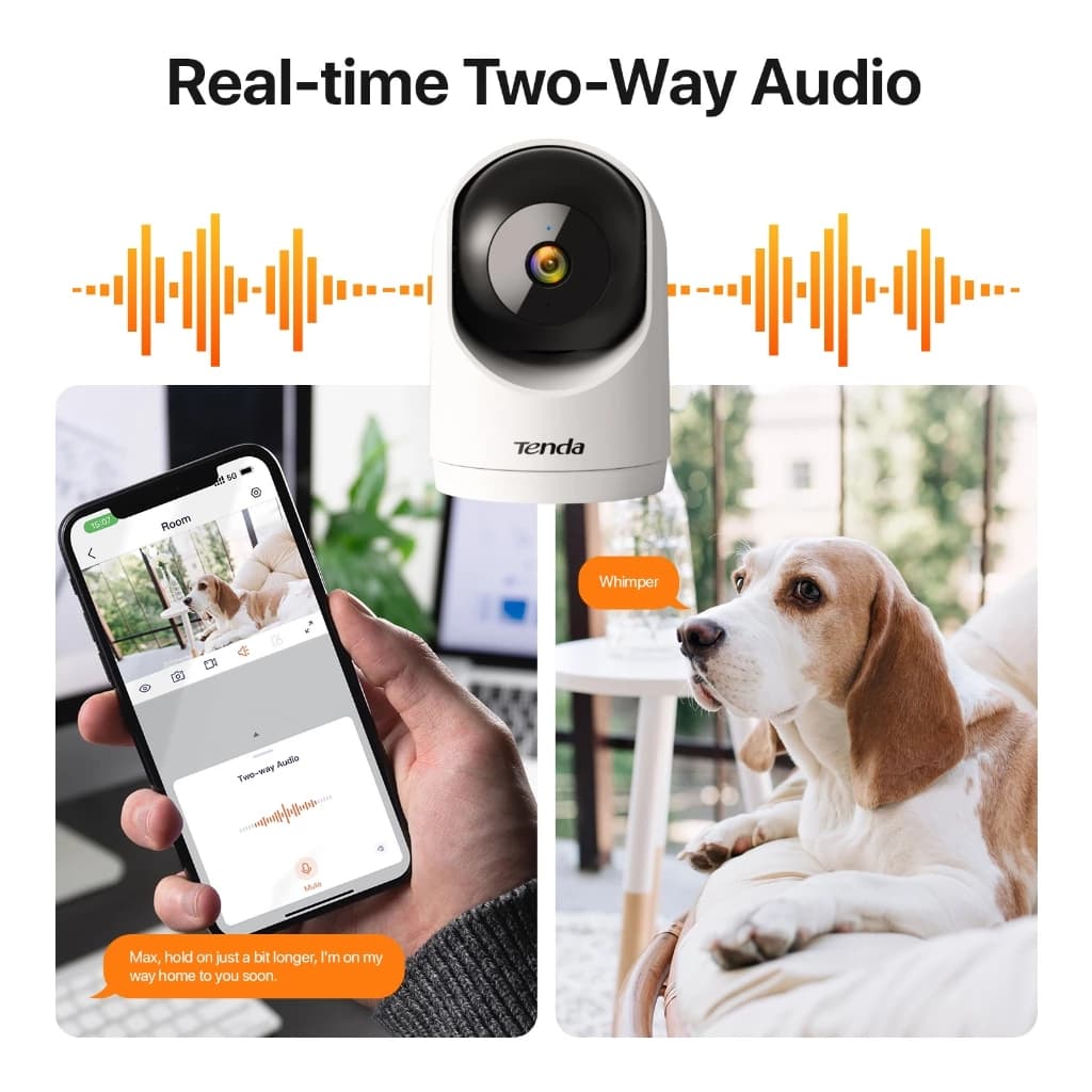 Tenda RP7 Pan/Tilt Wireless Security IP Camera WiFi ภาพคมชัดความละเอียด 5MP Night Vision Indoor CCTV https://wayoza.com