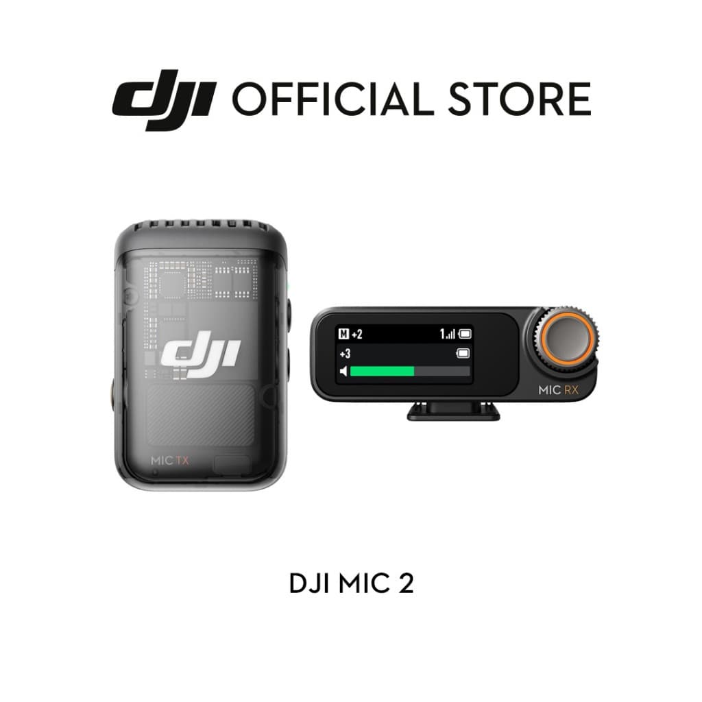 DJI Mic 2 ไมค์ไร้สาย Wireless Microphone บันทึกเสียง ตัดเสียงรบกวน (เฉพาะเซตมีตัวรับสัญญาณ) เเบตเตอรี่อึด 12 ชม. https://wayoza.com