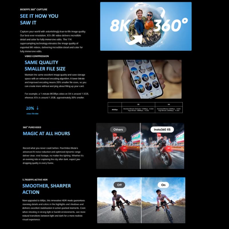 Insta360 X5 Standard/Essentials Bundle 8K 360 Action Cam รับประกันศูนย์ไทย 1 ปี https://wayoza.com