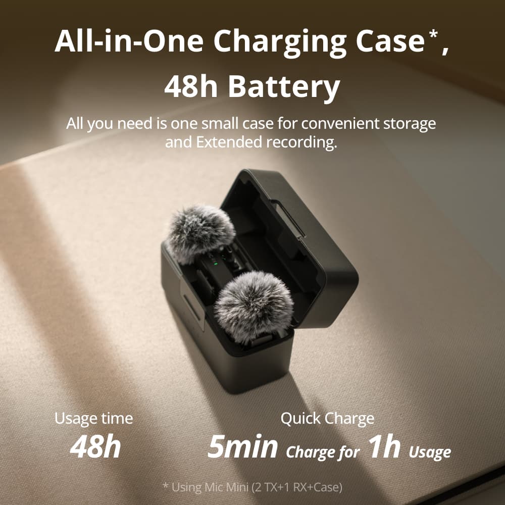 DJI Mic Mini ไมค์ไร้สาย Wireless Microphone ขนาดพกพา น้ำหนัก 10 g รับสัญญาณได้ไกล 400 ม. https://wayoza.com