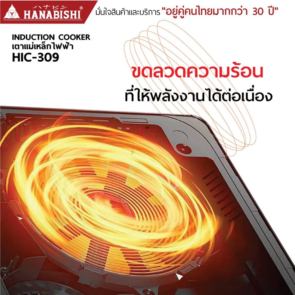HANABISHI รุ่น HIC-309 เตาแม่เหล็กไฟฟ้า 2000 วัตต์ แถมหม้อในกล่อง ประกันสินค้า 3 ปี https://wayoza.com