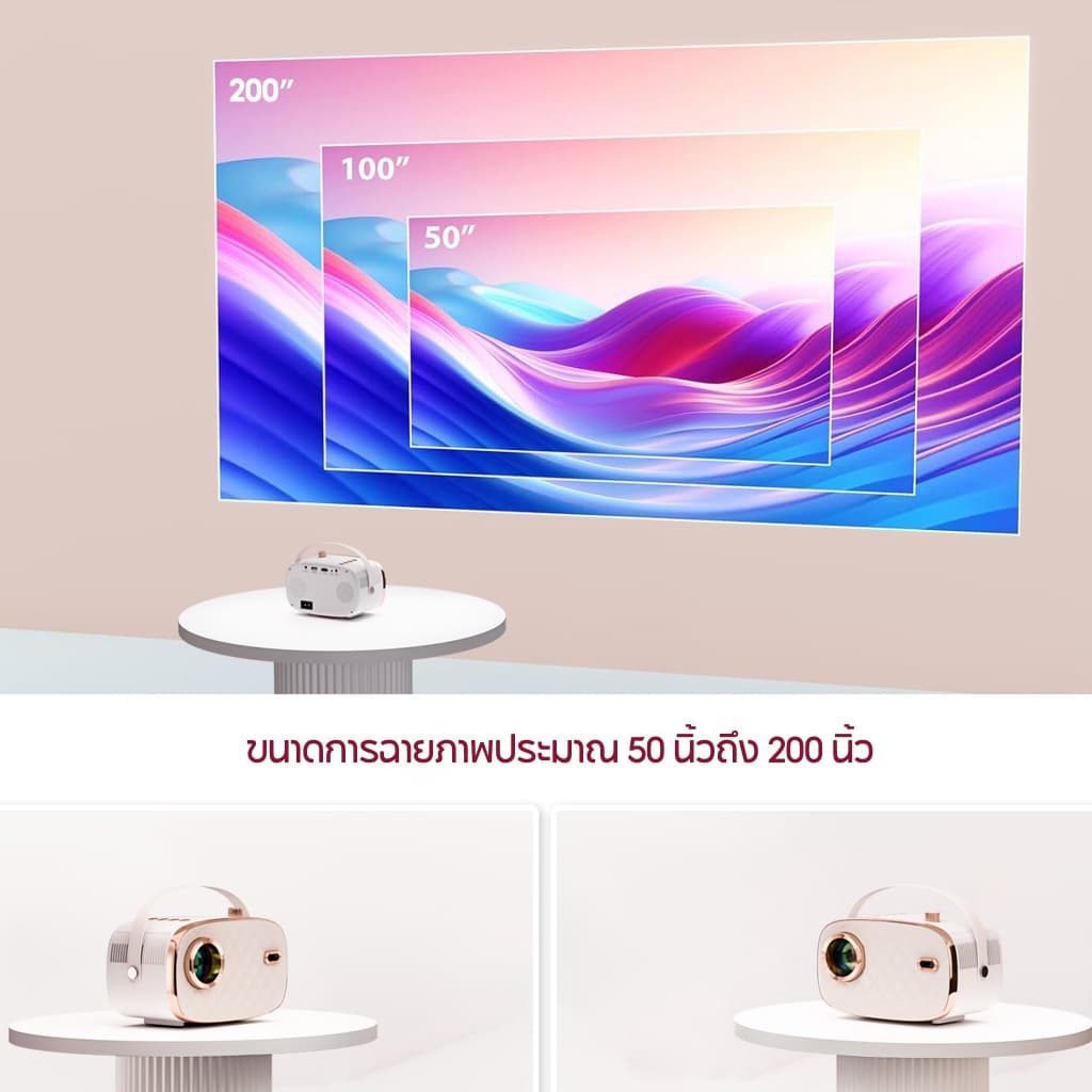 FUNFOOX VENO G โปรเจคเตอร์ Android TV 1080P โปรเจ็กเตอร์พกพา 7500ลูเมน (ดู Netflix ได้) Wi-Fi/บลูทูธ/HDMI https://wayoza.com
