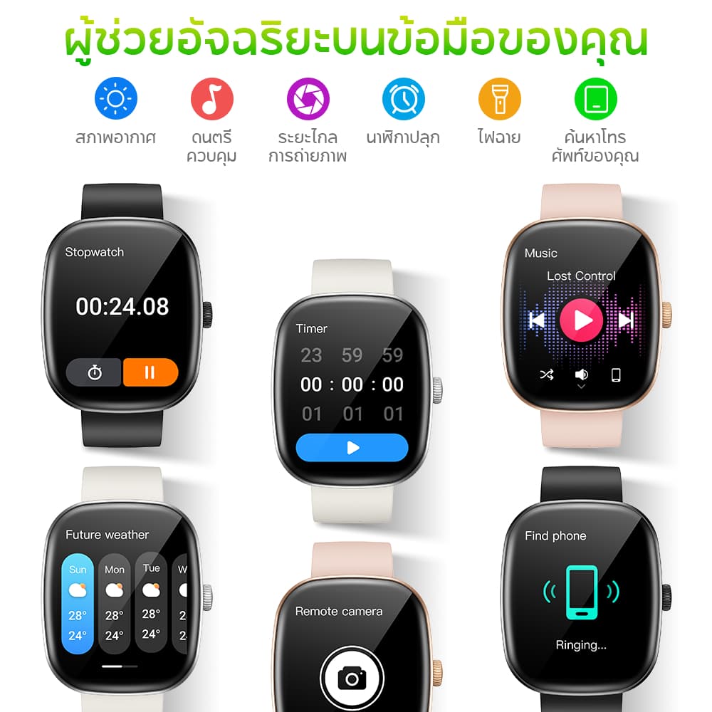 Aolon Huafit S7 นาฬิกาสมาร์ทวอทช์ หน้าปัดทรงวงรี 1.85 นิ้ว นาฬิกาฟิตเนส นาฬิกาวัดความดัน นาฬิกาสุขภาพ โทรได้ นาฬิกา ผู้หญิง https://wayoza.com