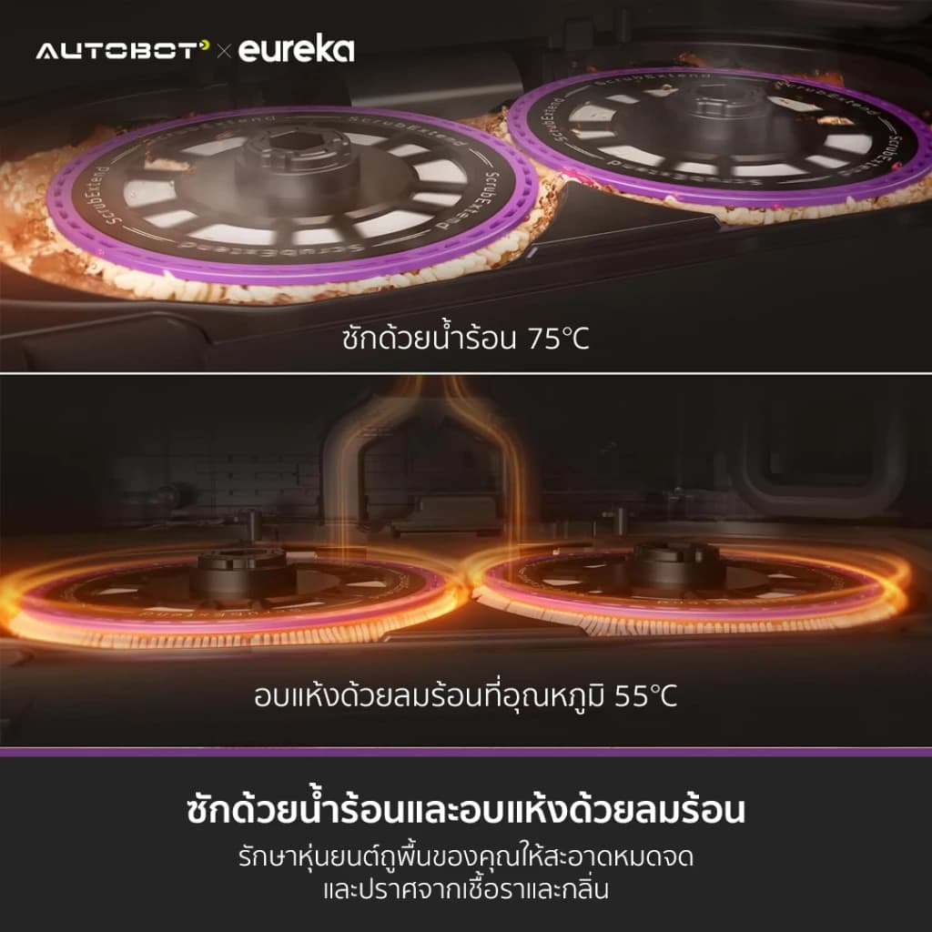 AUTOBOT x Eureka J15 หุ่นยนต์ดูดฝุ่นถูพื้น IntelliView™ AI แรงดู 16,200PA ScrubExtend™ https://wayoza.com