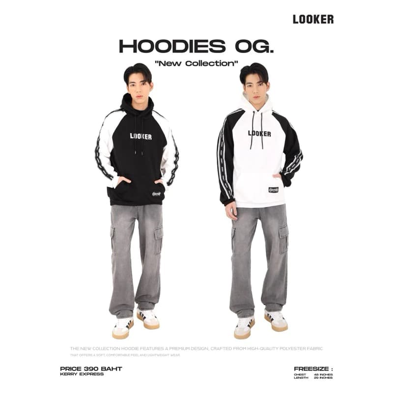 LOOKER HOODIES OG  เสื้อฮู้ดแขนยาว เสื้อแขนยาวมีฮู้ด https://wayoza.com