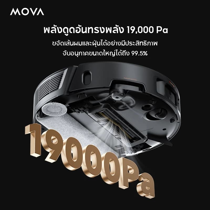 MOVA Z50 Ultra Robot Vacuum Mop หุ่นยนต์ดูดฝุ่น แรงดูด 19000Pa ทำความสะอาดด้วยน้ำร้อนหมุนเวียน สะอาดครบทุกมุม เครื่องถูพื้นอัจฉริยะ https://wayoza.com