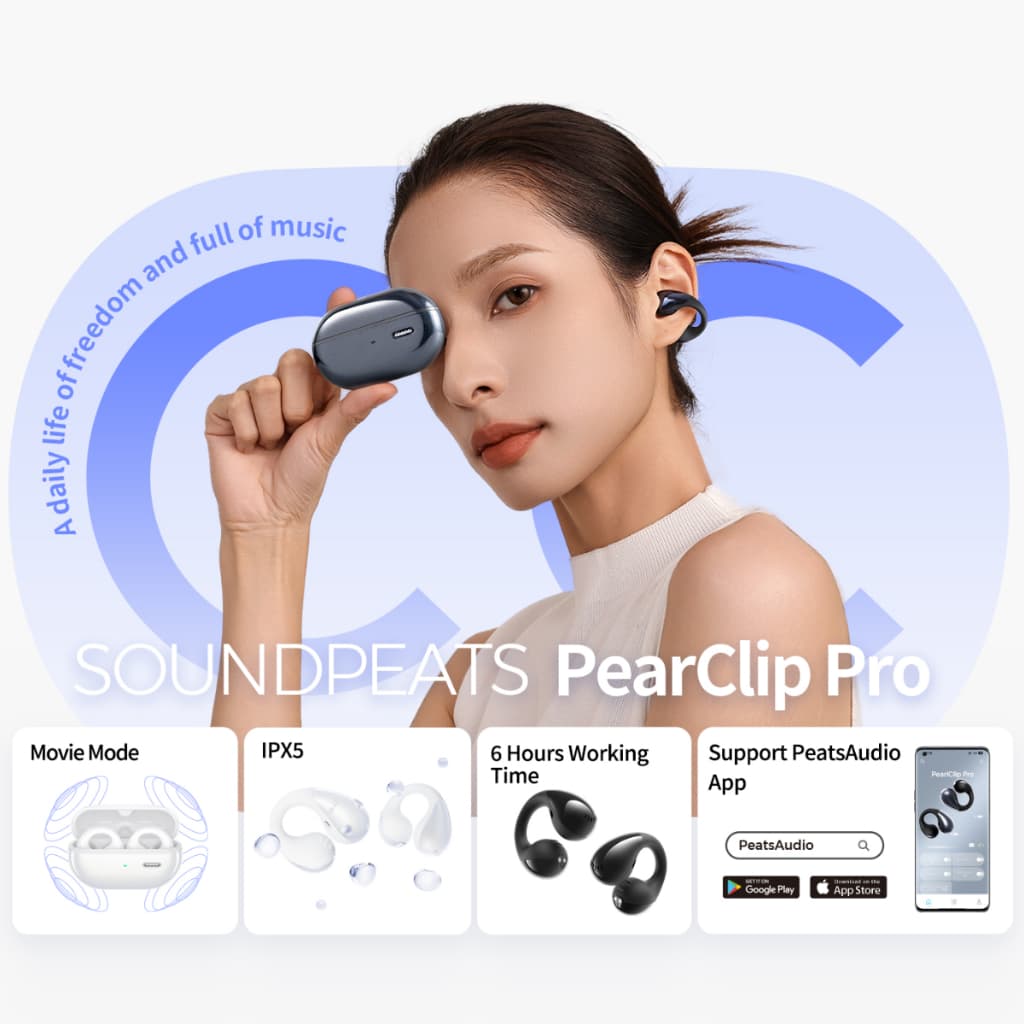 SoundPEATS PearlClip Pro หูฟังบลูทูธ clip on Bluetooth 5.4 หูฟังไร้สาย Open Ear Headphones https://wayoza.com