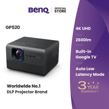 BenQ GP520 โปรเจคเตอร์ Google TV 4K HDR 2600lm Home Entertainment Projector (โปรเจคเตอร์ 4K)