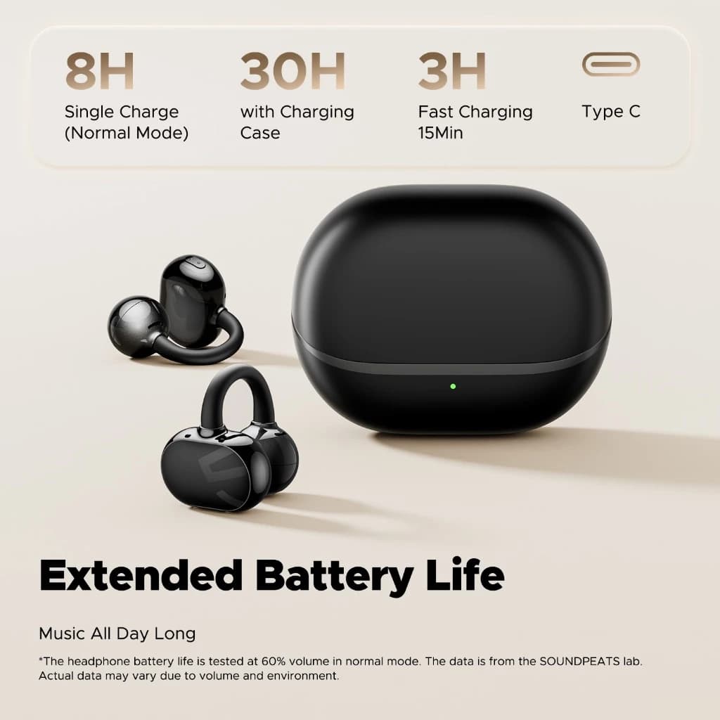 SOUNDPEATS POP Clip หูฟังบลูทูธ Bluetooth 5.4 ปุ่มกด clip on หูฟังไร้สาย Open Ear แบบหนีบหู มี Movie Mode Game Mode https://wayoza.com