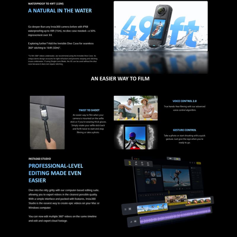 Insta360 X5 Standard/Essentials Bundle 8K 360 Action Cam รับประกันศูนย์ไทย 1 ปี https://wayoza.com