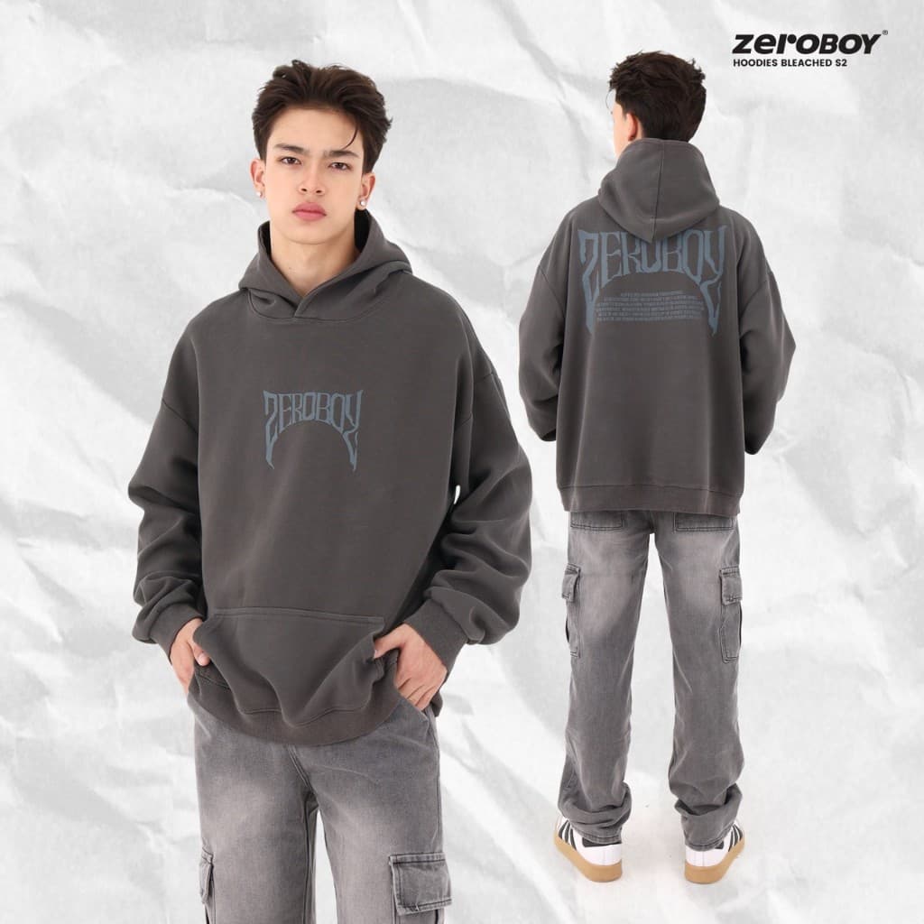ZEROBOY เสื้อฮู้ดแขนยาว Hoodies Bleached S2 " ฮู้ดผ้าฟอก 5 สี " https://wayoza.com