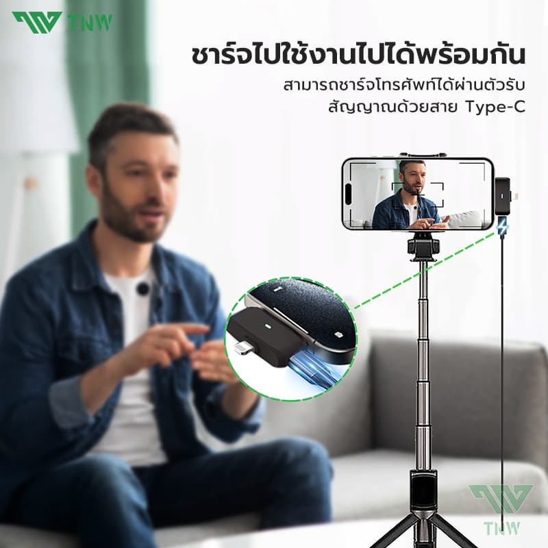 TNW A37 ไมค์ไร้สายไลฟ์สด 2.4Ghz ไมโครโฟนไร้สาย 2-In-1 Wireless Microphone พร้อมหน้าจอแบบดิจิตอล ไมค์ไร้สาย Lavalier ใช้ได้กับ IOS/Type-C https://wayoza.com