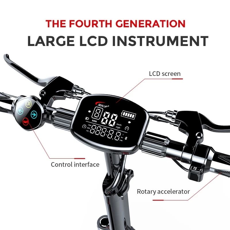 SEALUP Q13 พ่อแม่ลูกรถไฟฟ้า สกู๊ตเตอร์ไฟฟ้าออฟโรด สกูตเตอร์ไฟฟ้า คันใหญ่พับได้ กับลูกๆจักรยานไฟฟ้า กันน้ำ https://wayoza.com