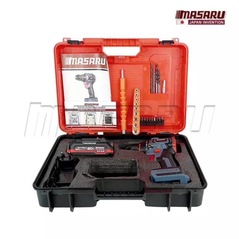 MASARU รุ่น SCD-115 แรงบิด 55 N.m สว่านไร้สายไฟฟ้า ไขควงคลัชไร้สาย 2 ระบบ เจาะ ขันสกรู มอเตอร์ Brushless พร้อมดอกสว่าน อุปกรณ์ครบกล่อง https://wayoza.com