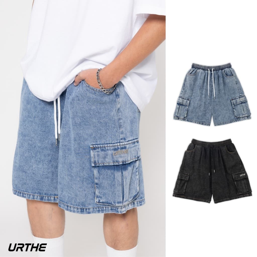 URTHE - กางเกงขาสั้น คาร์โก้ รุ่น SUPER CARGO DN SHORTS https://wayoza.com