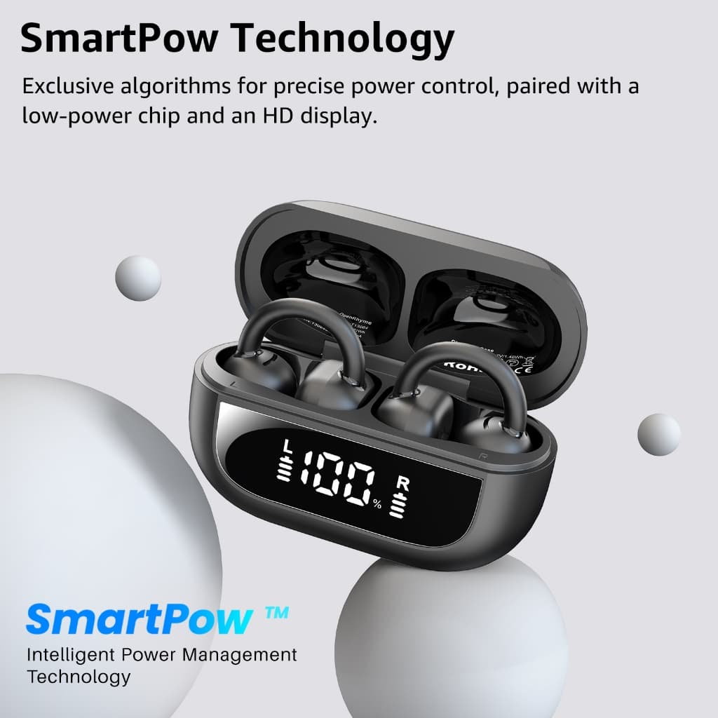 TOZO OpenRhyme หูฟังบลูทูธ หูฟังไร้สาย หูฟังคลิปออน เบสหนัก Bluetooth 5.3 แบต 8 ชม/ชาร์จ IPX5 Game Mode https://wayoza.com