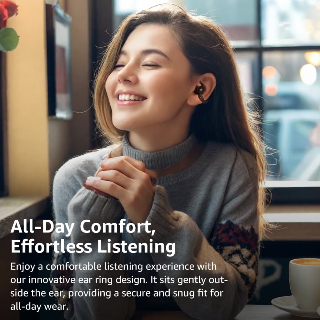 TOZO OpenRhyme หูฟังบลูทูธ หูฟังไร้สาย หูฟังคลิปออน เบสหนัก Bluetooth 5.3 แบต 8 ชม/ชาร์จ IPX5 Game Mode https://wayoza.com