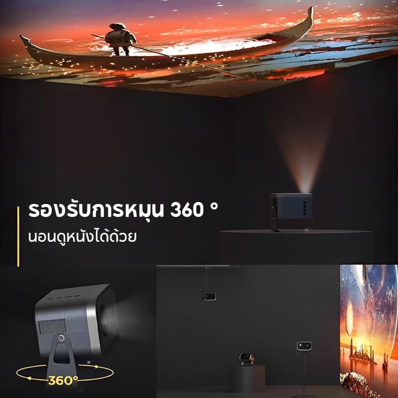 FUNFOOX VENO โปรเจคเตอร์ Android TV 1080P รองรับ 4K projector mini โปรเจคเตอร์มินิ โปรเจคเตอร์มินิมอล ทีวี บลูทูธ คาราโอเกะ netflix/wifi https://wayoza.com