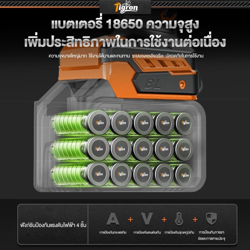 Tigron รุ่น TCF-420B แรงบิด 420 N.m บล็อกไฟฟ้าไร้สาย 21V ประแจผลกระทบไฟฟ้าไร้แปรงถ่าน ประแจผลกระทบ บล็อกถอดล้อไฟฟ้า เครื่องขันน็อตไร้สาย https://wayoza.com