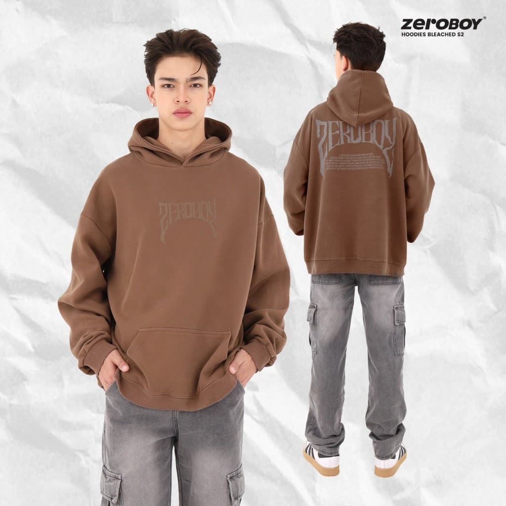 ZEROBOY เสื้อฮู้ดแขนยาว Hoodies Bleached S2 " ฮู้ดผ้าฟอก 5 สี " https://wayoza.com