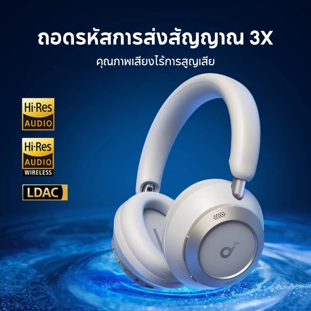 SOUNDCORE Space One Pro Foldable Over-Ear Headphones หูฟังบลูทูธไร้สาย หูฟังตัดเสียงรบกวน หูฟังไร้สาย Adaptive ANC A3062 https://wayoza.com