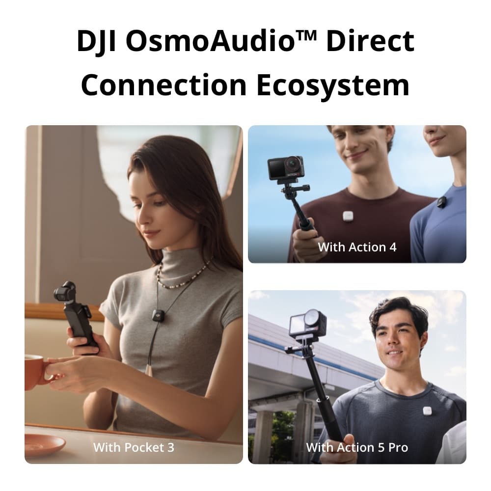 DJI Mic Mini ไมค์ไร้สาย Wireless Microphone ขนาดพกพา น้ำหนัก 10 g รับสัญญาณได้ไกล 400 ม. https://wayoza.com