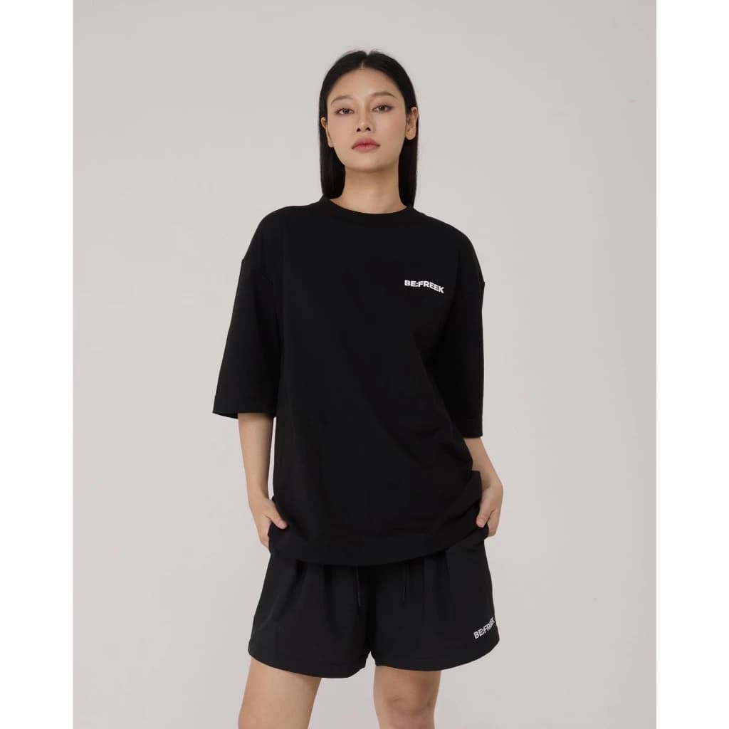 BE;FREEK กางเกงขาสั้น โลโก้เบสิก สีดำ (สินค้าพร้อมส่ง) Black Shorts Unisex Basic Logo https://wayoza.com