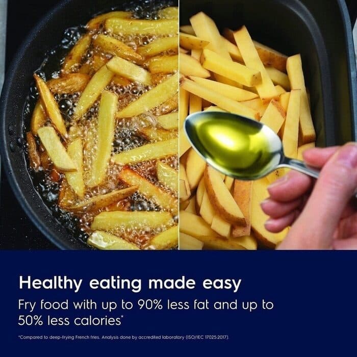 Electrolux รุ่น E7AF1-700P หม้อทอดไร้น้ำมัน UltimateTaste 700 ความจุ 6.9 ลิตร หม้ออบลมร้อน สีดำ https://wayoza.com