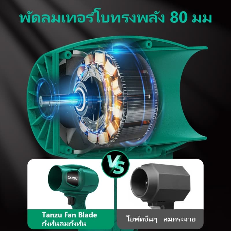 TANZU พัดลมเทอร์โบไร้สาย เครื่องเป่าลม พัดลมเทอร์โบเจ็ท Blower พัดลมเทอร์โบ เครื่องเป่าลมไร้สาย https://wayoza.com