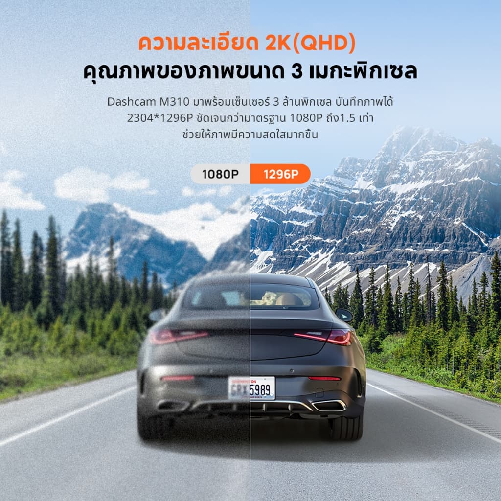 70mai M310 กล้องติดรถยนต์อัจฉริยะ Dash Cam ความคมชัด 1296P มุมมองภาพ 130 องศา บันทึกขณะจอดรถ 24 ชั่วโมง https://wayoza.com