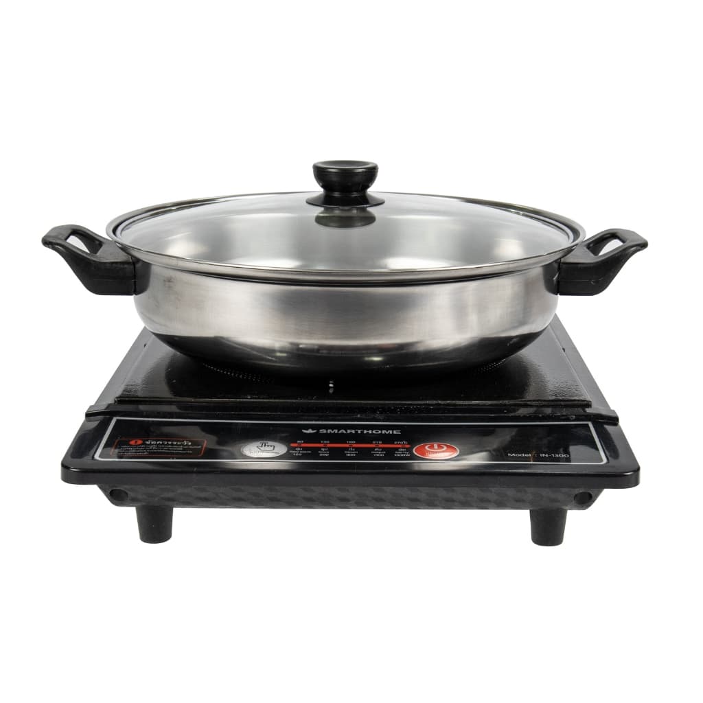 SMARTHOME รุ่น IN-1300 เตาแม่เหล็กไฟฟ้า 1300 วัตต์ พร้อมหม้อและฝาแก้ว https://wayoza.com