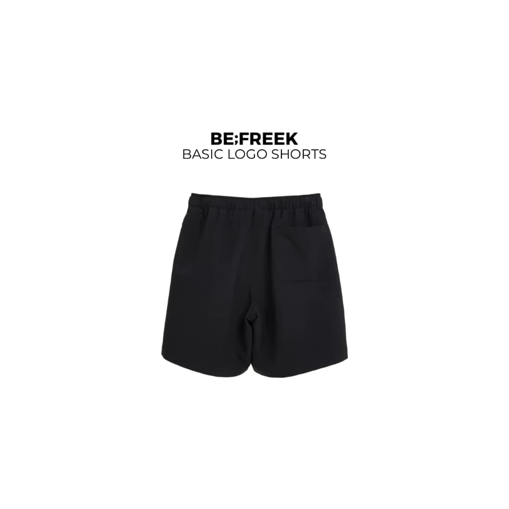 BE;FREEK กางเกงขาสั้น โลโก้เบสิก สีดำ (สินค้าพร้อมส่ง) Black Shorts Unisex Basic Logo https://wayoza.com