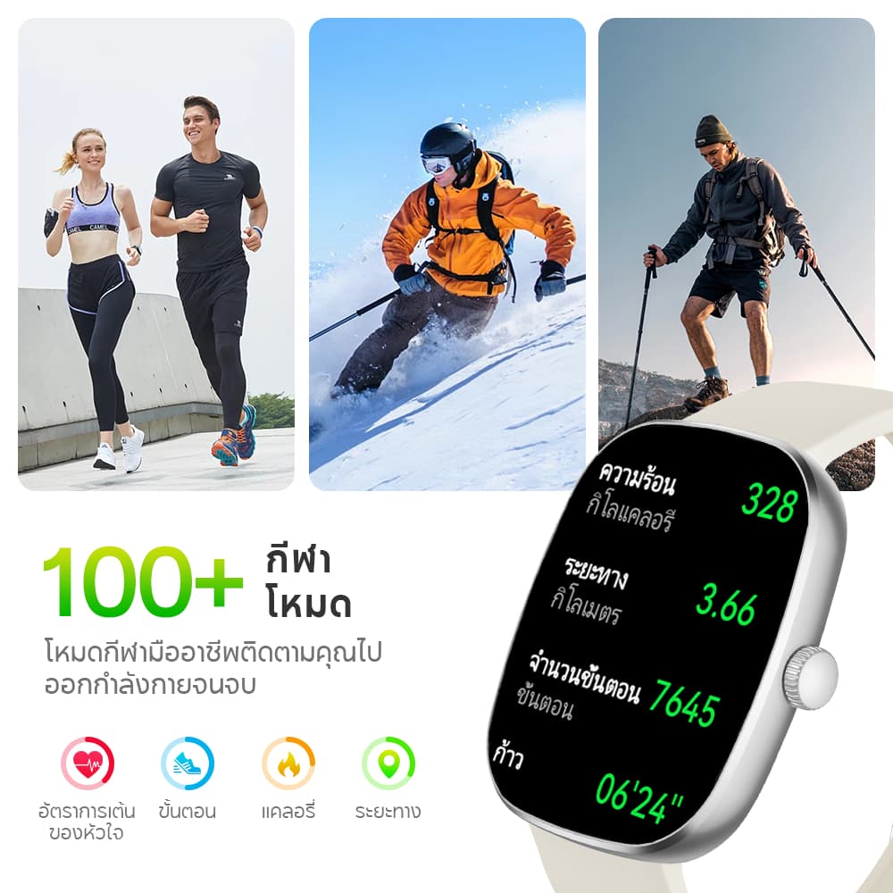 Aolon Huafit S7 นาฬิกาสมาร์ทวอทช์ หน้าปัดทรงวงรี 1.85 นิ้ว นาฬิกาฟิตเนส นาฬิกาวัดความดัน นาฬิกาสุขภาพ โทรได้ นาฬิกา ผู้หญิง https://wayoza.com