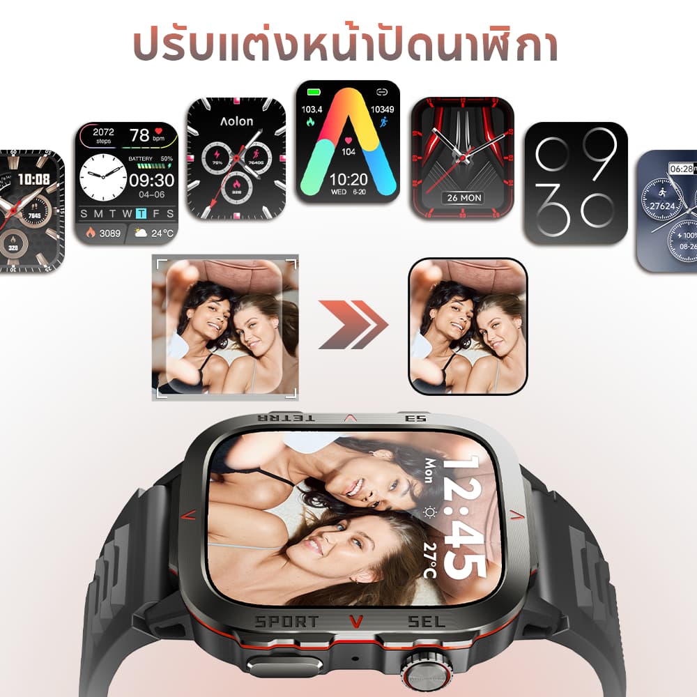 Aolon Tetra S3 สมาร์ทวอทช์ 420mAh นาฬิกาวิ่ง 1.96 นิ้ว จอใหญ่ วัดการเต้นหัวใจ 24 ชั่วโมง IP67 กันน้ํา นาฬิกาออกกำลังกาย https://wayoza.com