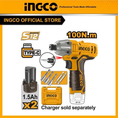 INGCO รุ่น CIRLI12015 แรงบิด 100 N.m ไขควงกระแทกไร้สาย 12V
