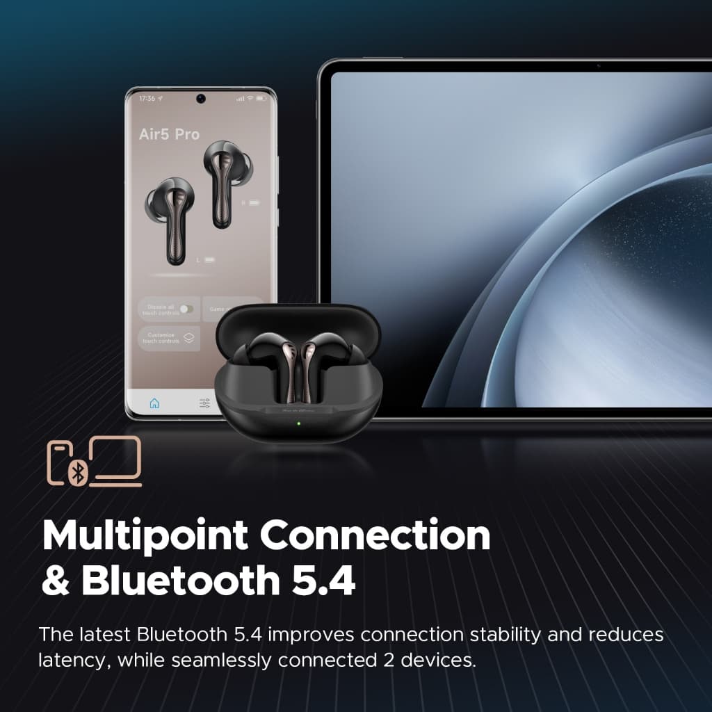 SoundPEATS Air5 Pro หูฟังบลูทูธ Bluetooth 5.4 หูฟังอินเอีย หูฟังไร้สาย Hi-Res LDAC True Wireless Snapdragon Sound https://wayoza.com