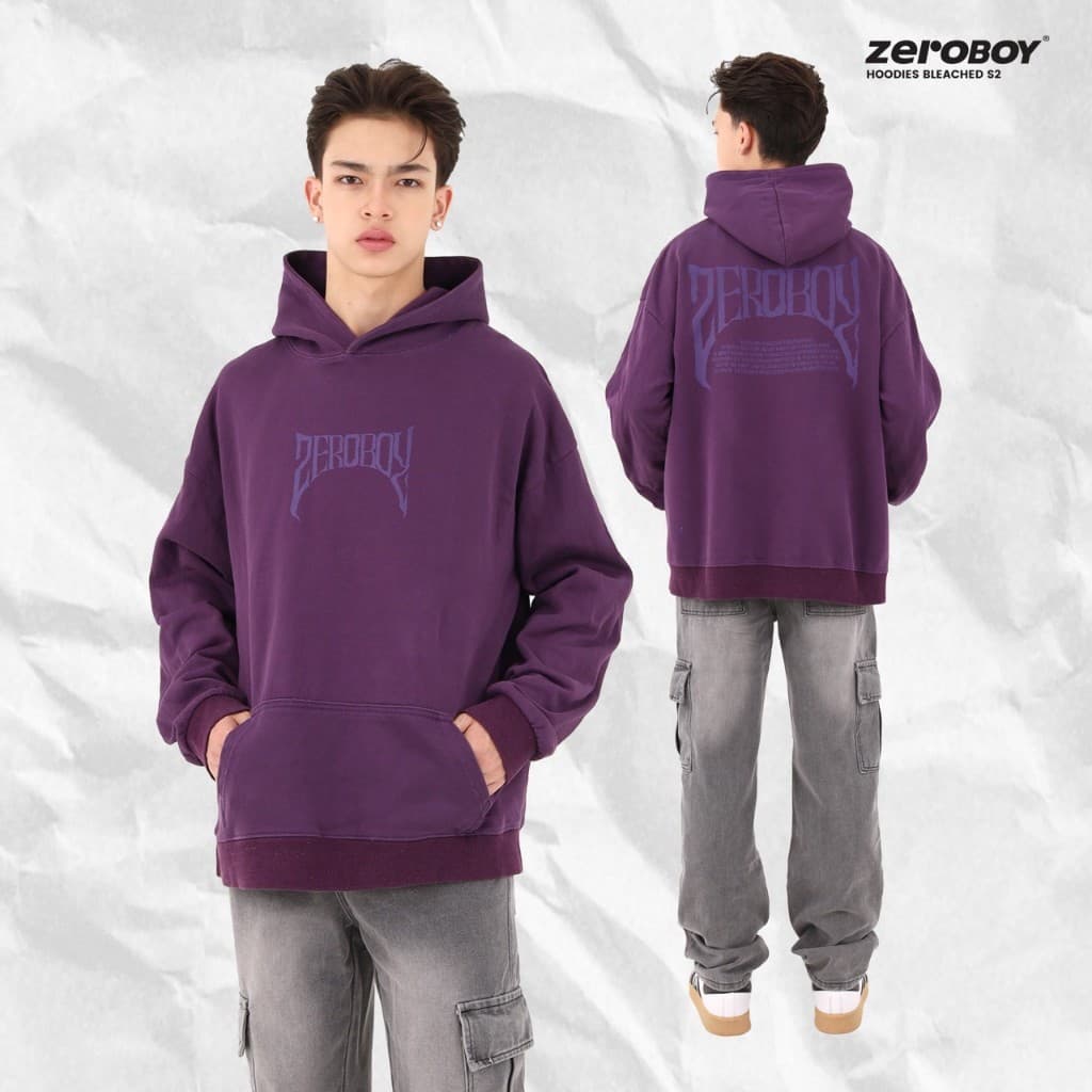 ZEROBOY เสื้อฮู้ดแขนยาว Hoodies Bleached S2 " ฮู้ดผ้าฟอก 5 สี " https://wayoza.com