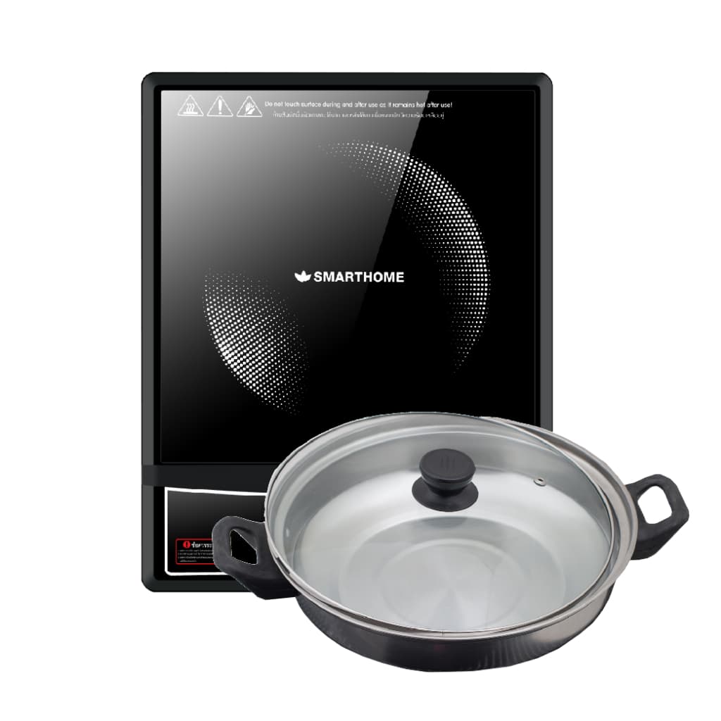 SMARTHOME รุ่น IN-1300 เตาแม่เหล็กไฟฟ้า 1300 วัตต์ พร้อมหม้อและฝาแก้ว https://wayoza.com