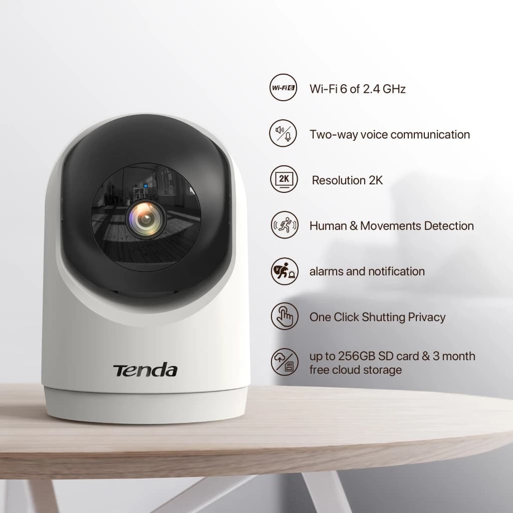 Tenda RP3 กล้องวงจรปิดไร้สาย Wifi 3MP IP Security Camera 2K Resolution Pan&Tilt Indoor Night Vision https://wayoza.com